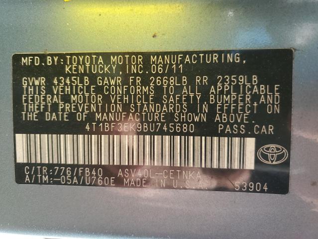 Photo 11 VIN: 4T1BF3EK9BU745680 - TOYOTA CAMRY 