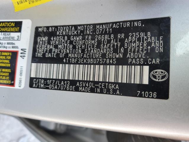 Photo 11 VIN: 4T1BF3EK9BU757845 - TOYOTA CAMRY BASE 