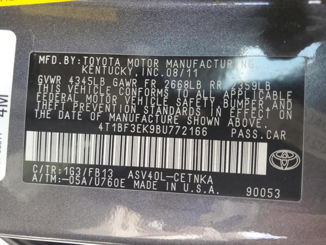 Photo 11 VIN: 4T1BF3EK9BU772166 - TOYOTA CAMRY BASE 