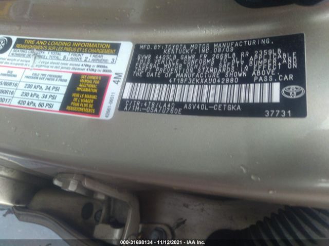 Photo 8 VIN: 4T1BF3EKXAU042880 - TOYOTA CAMRY 