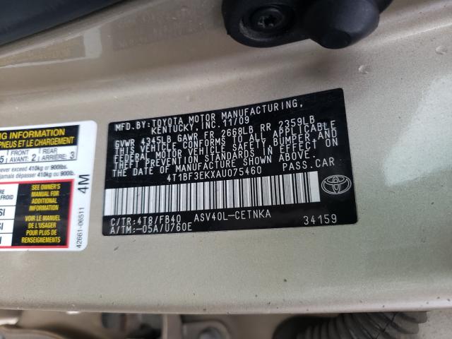 Photo 9 VIN: 4T1BF3EKXAU075460 - TOYOTA CAMRY BASE 