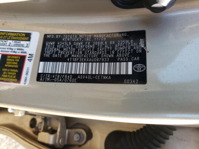 Photo 9 VIN: 4T1BF3EKXAU087933 - TOYOTA CAMRY BASE 