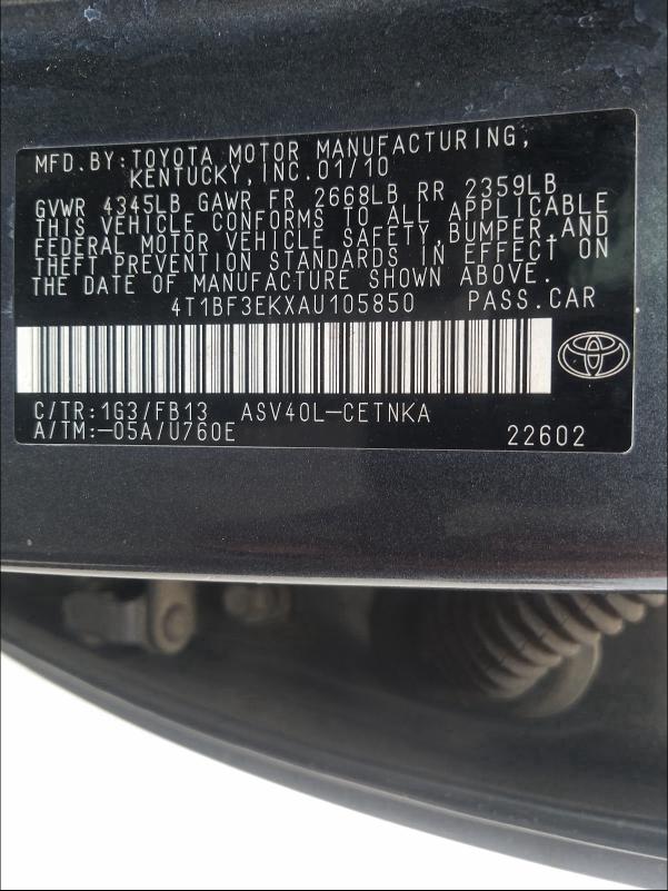 Photo 9 VIN: 4T1BF3EKXAU105850 - TOYOTA CAMRY BASE 