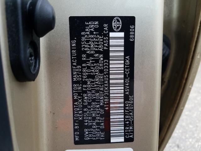 Photo 9 VIN: 4T1BF3EKXAU510333 - TOYOTA CAMRY BASE 