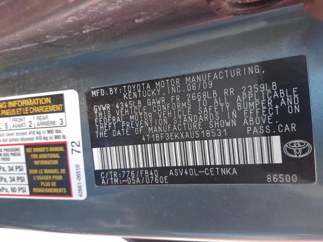 Photo 9 VIN: 4T1BF3EKXAU518531 - TOYOTA CAMRY BASE 