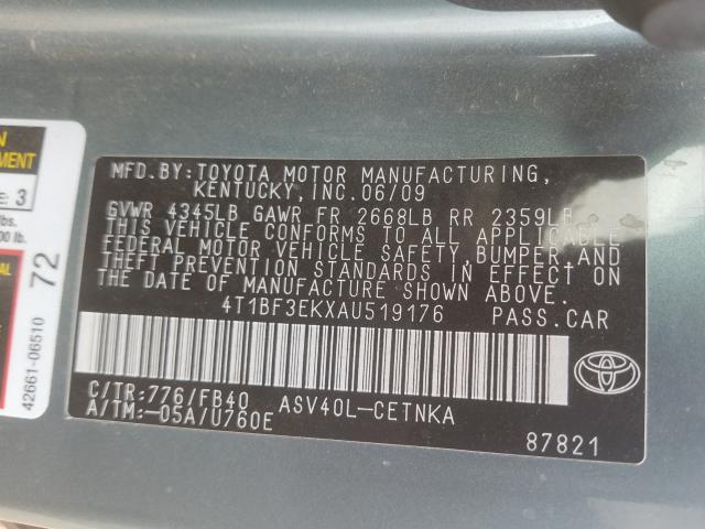 Photo 9 VIN: 4T1BF3EKXAU519176 - TOYOTA CAMRY BASE 