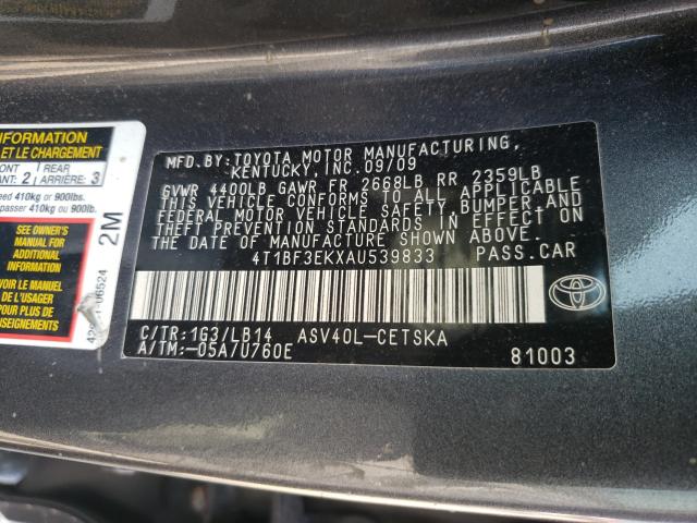 Photo 9 VIN: 4T1BF3EKXAU539833 - TOYOTA CAMRY BASE 