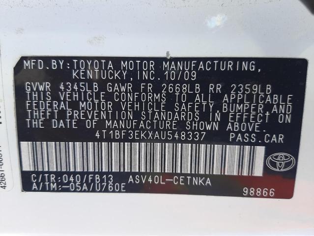 Photo 9 VIN: 4T1BF3EKXAU548337 - TOYOTA CAMRY BASE 