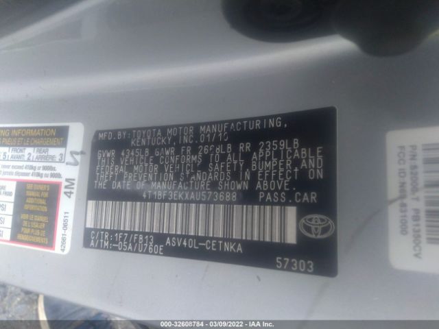 Photo 8 VIN: 4T1BF3EKXAU573688 - TOYOTA CAMRY 