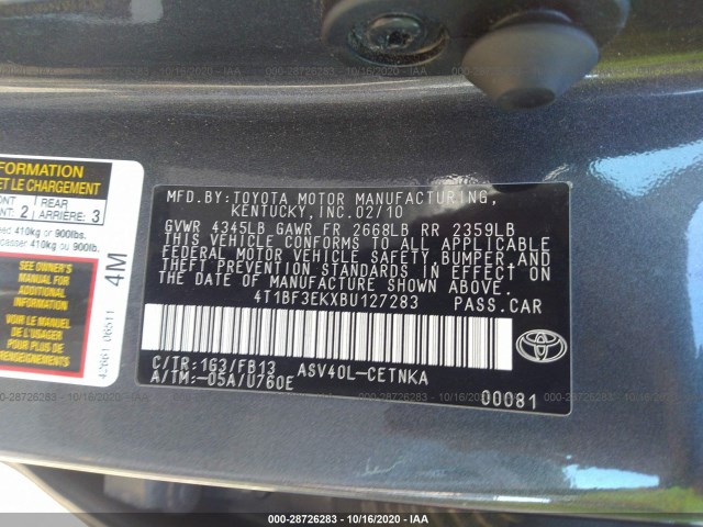 Photo 8 VIN: 4T1BF3EKXBU127283 - TOYOTA CAMRY 