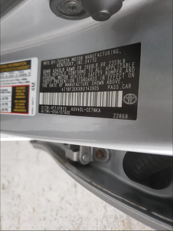 Photo 9 VIN: 4T1BF3EKXBU143905 - TOYOTA CAMRY BASE 