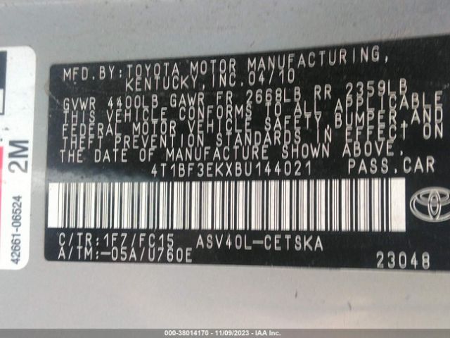 Photo 8 VIN: 4T1BF3EKXBU144021 - TOYOTA CAMRY 