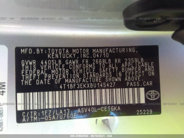 Photo 8 VIN: 4T1BF3EKXBU145427 - TOYOTA CAMRY 