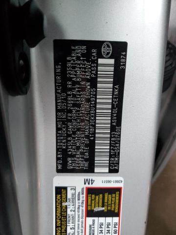 Photo 9 VIN: 4T1BF3EKXBU149705 - TOYOTA CAMRY BASE 