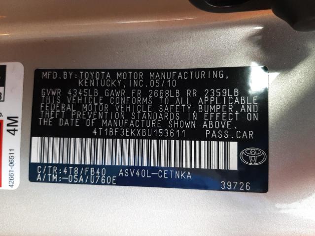 Photo 9 VIN: 4T1BF3EKXBU153611 - TOYOTA CAMRY BASE 