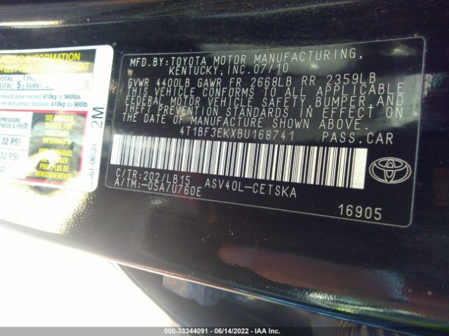 Photo 8 VIN: 4T1BF3EKXBU168741 - TOYOTA CAMRY 