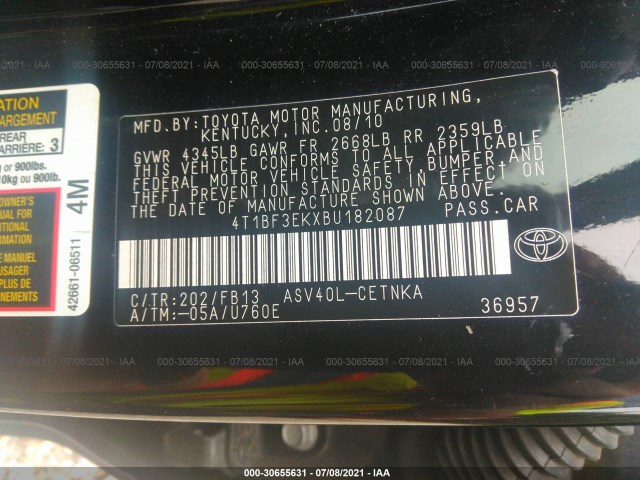 Photo 8 VIN: 4T1BF3EKXBU182087 - TOYOTA CAMRY 