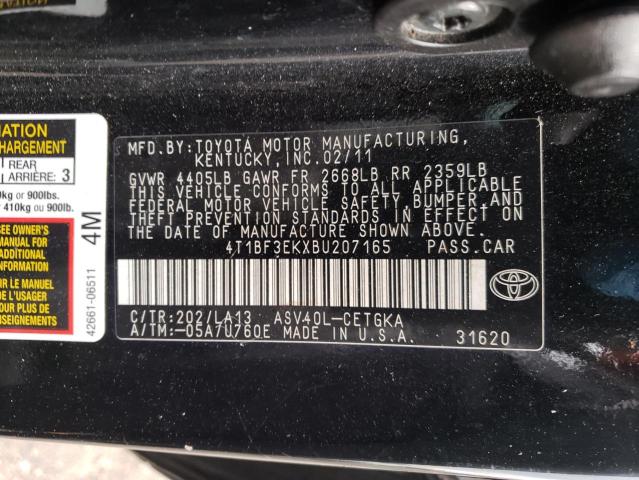 Photo 11 VIN: 4T1BF3EKXBU207165 - TOYOTA CAMRY BASE 