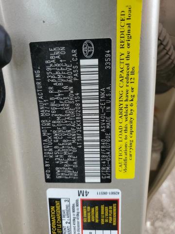 Photo 11 VIN: 4T1BF3EKXBU208154 - TOYOTA CAMRY BASE 