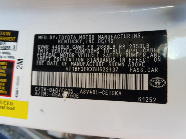 Photo 9 VIN: 4T1BF3EKXBU622437 - TOYOTA CAMRY BASE 