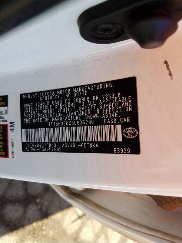 Photo 9 VIN: 4T1BF3EKXBU636290 - TOYOTA CAMRY BASE 