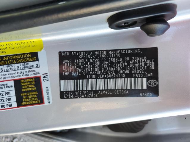 Photo 11 VIN: 4T1BF3EKXBU674215 - TOYOTA CAMRY 