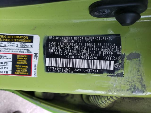 Photo 9 VIN: 4T1BF3EKXBU680029 - TOYOTA CAMRY BASE 