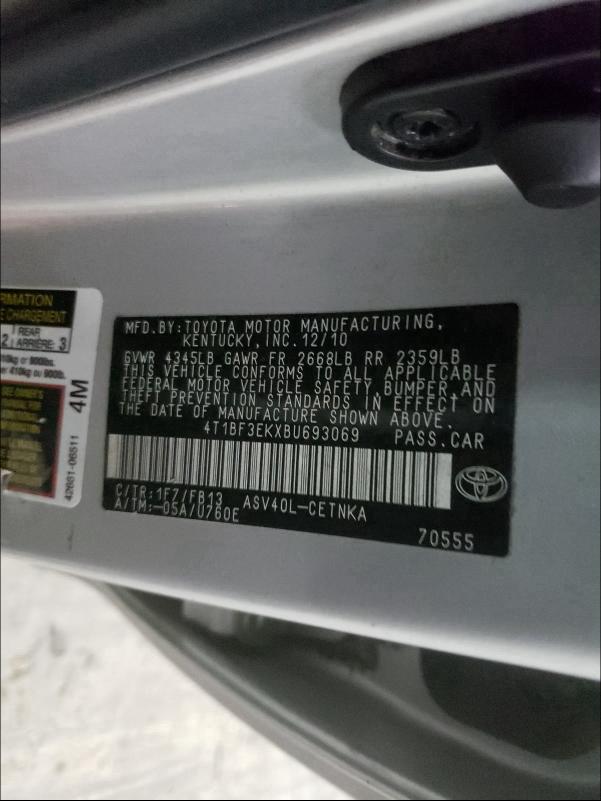 Photo 9 VIN: 4T1BF3EKXBU693069 - TOYOTA CAMRY BASE 