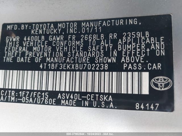 Photo 8 VIN: 4T1BF3EKXBU702238 - TOYOTA CAMRY 