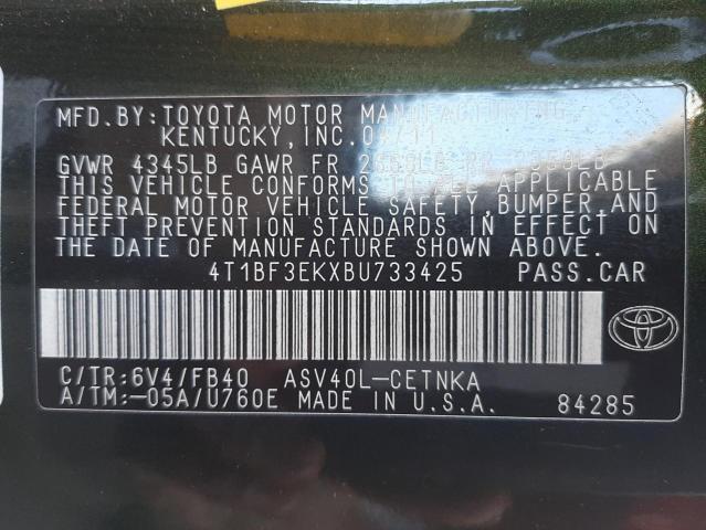 Photo 9 VIN: 4T1BF3EKXBU733425 - TOYOTA CAMRY BASE 