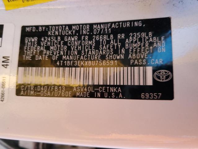 Photo 11 VIN: 4T1BF3EKXBU756591 - TOYOTA CAMRY 