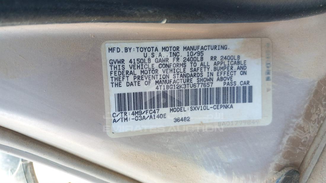 Photo 1 VIN: 4T1BG12K3TU677657 - TOYOTA CAMRY 