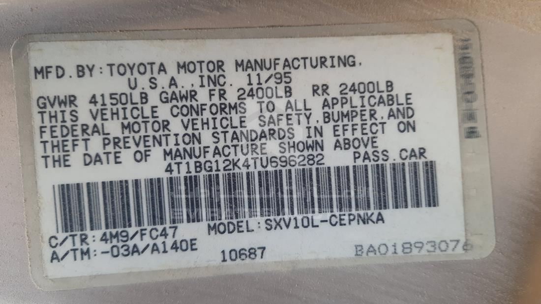 Photo 1 VIN: 4T1BG12K4TU696282 - TOYOTA CAMRY 