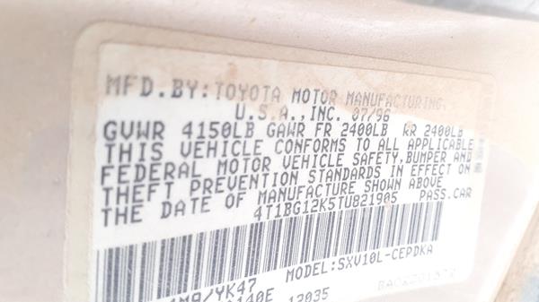 Photo 1 VIN: 4T1BG12K5TU821905 - TOYOTA CAMRY 