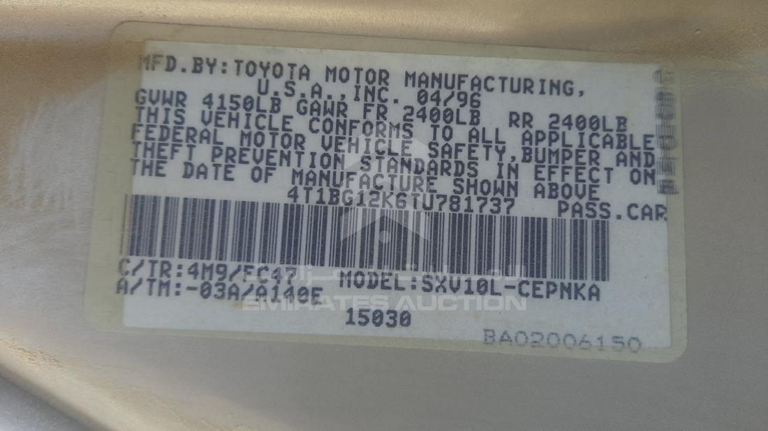 Photo 4 VIN: 4T1BG12K6TU781737 - TOYOTA CAMRY 