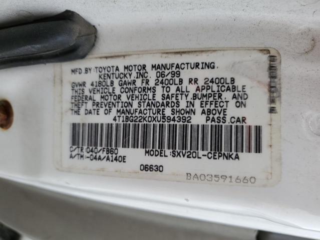 Photo 11 VIN: 4T1BG22K0XU594392 - TOYOTA CAMRY 