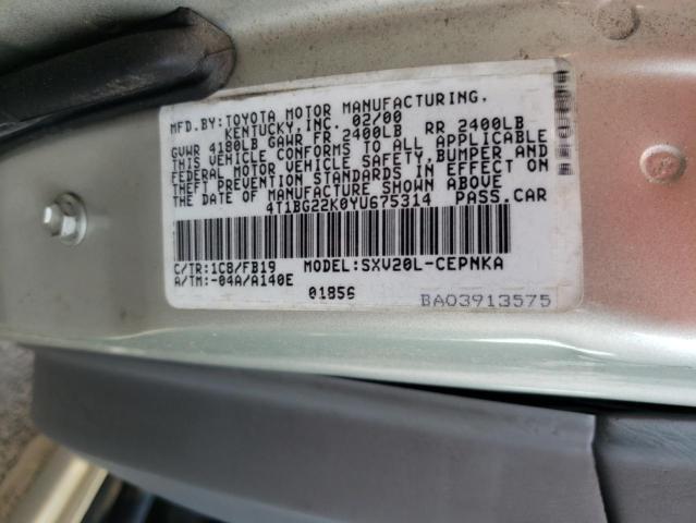 Photo 11 VIN: 4T1BG22K0YU675314 - TOYOTA CAMRY CE 