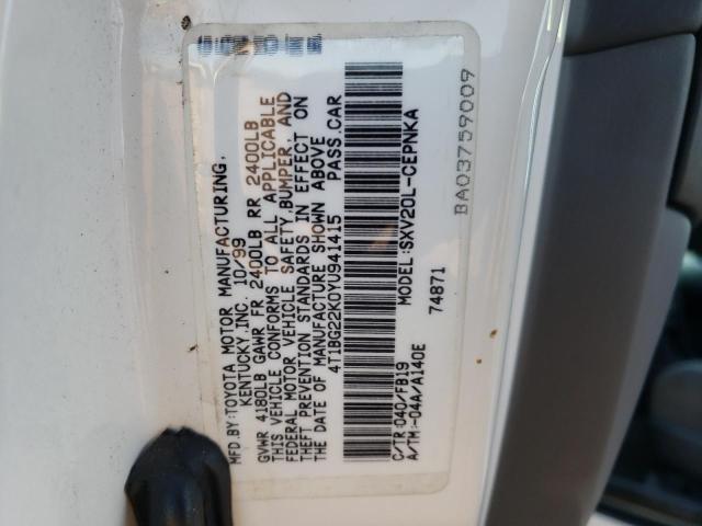 Photo 11 VIN: 4T1BG22K0YU941415 - TOYOTA CAMRY 