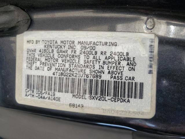 Photo 11 VIN: 4T1BG22K21U767689 - TOYOTA CAMRY CE 