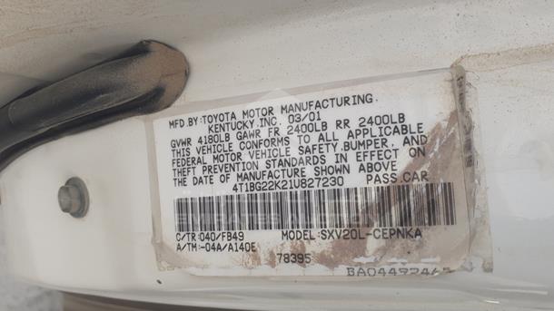 Photo 3 VIN: 4T1BG22K21U827230 - TOYOTA CAMRY 