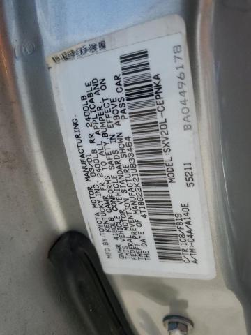 Photo 11 VIN: 4T1BG22K21U833464 - TOYOTA CAMRY CE 