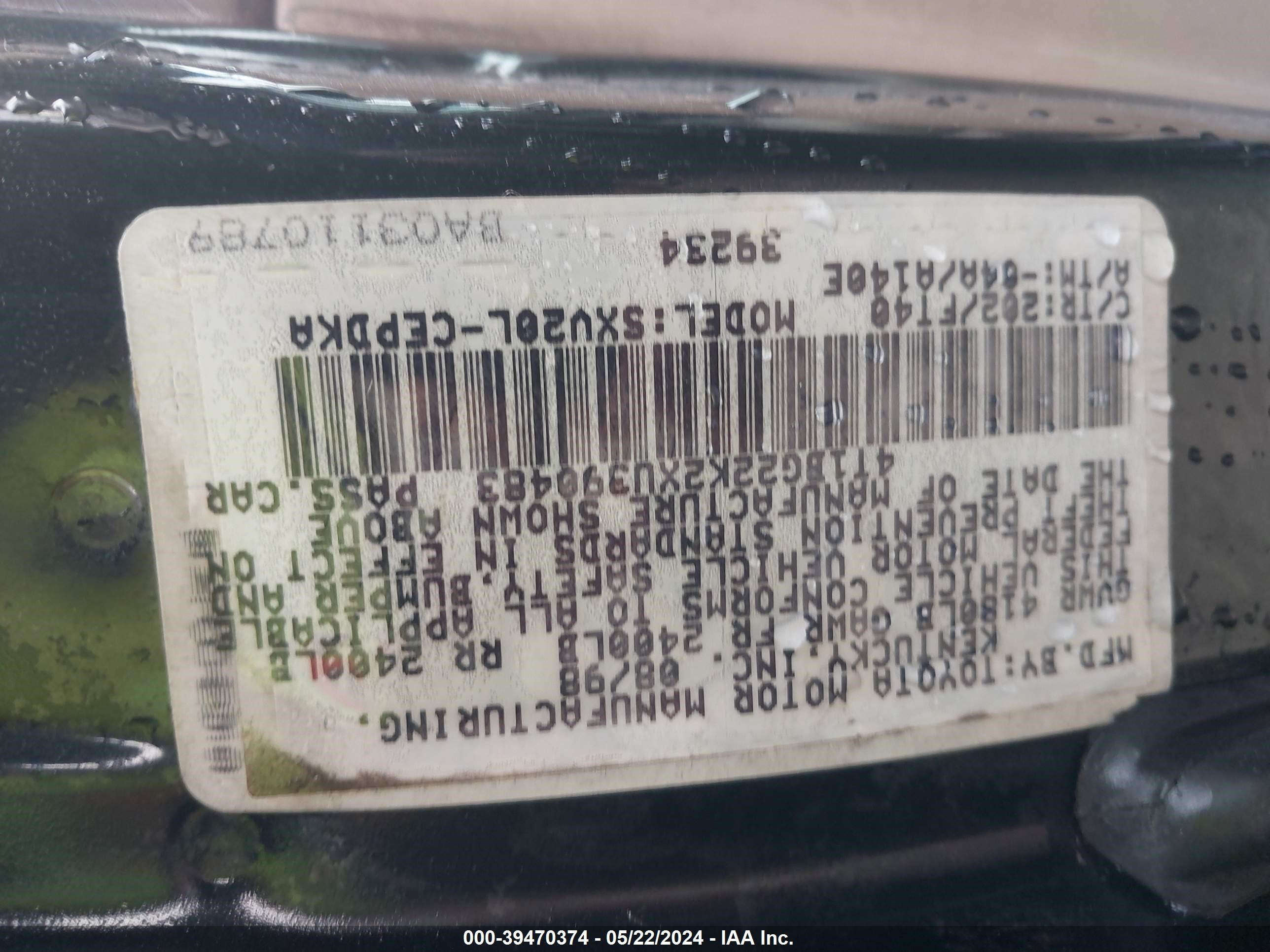 Photo 8 VIN: 4T1BG22K2XU390483 - TOYOTA CAMRY 