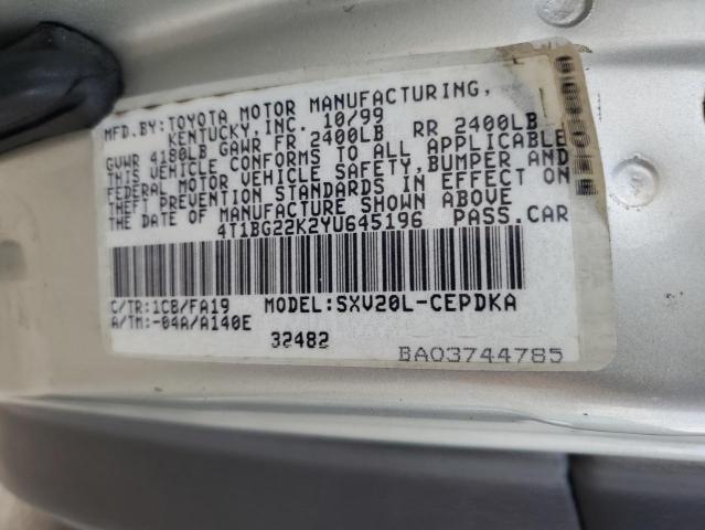 Photo 11 VIN: 4T1BG22K2YU645196 - TOYOTA CAMRY 