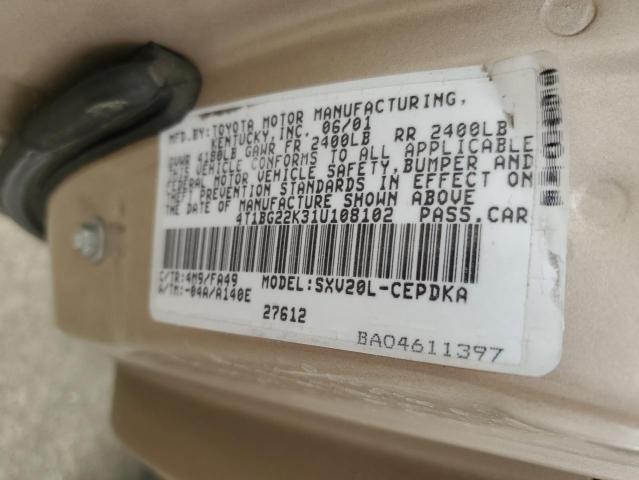 Photo 11 VIN: 4T1BG22K31U108102 - TOYOTA CAMRY CE 