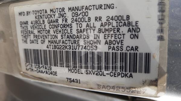 Photo 1 VIN: 4T1BG22K31U774053 - TOYOTA CAMRY 