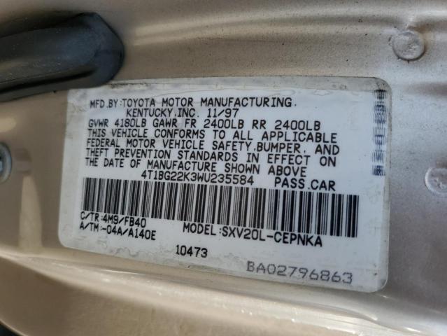 Photo 11 VIN: 4T1BG22K3WU235584 - TOYOTA CAMRY CE 