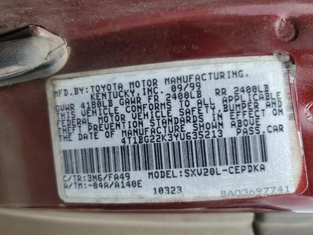 Photo 11 VIN: 4T1BG22K3YU635213 - TOYOTA CAMRY 