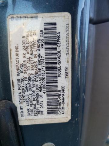 Photo 11 VIN: 4T1BG22K41U777317 - TOYOTA CAMRY 