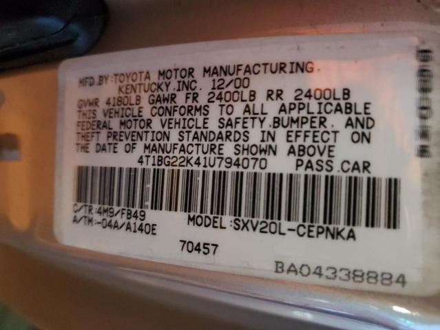 Photo 11 VIN: 4T1BG22K41U794070 - TOYOTA CAMRY 