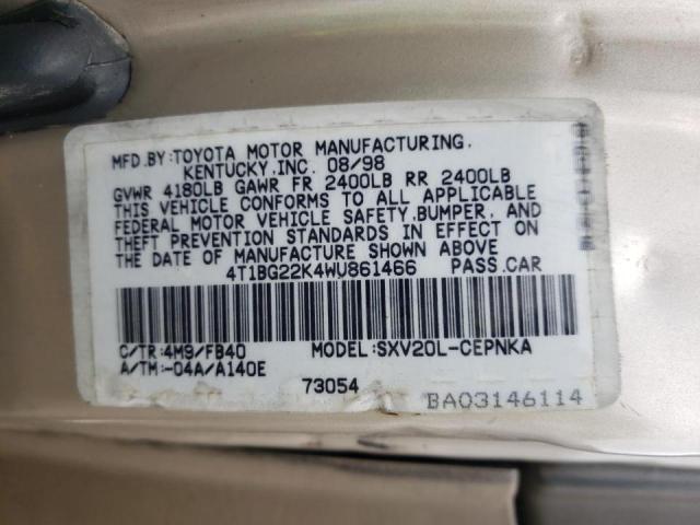 Photo 9 VIN: 4T1BG22K4WU861466 - TOYOTA CAMRY CE 